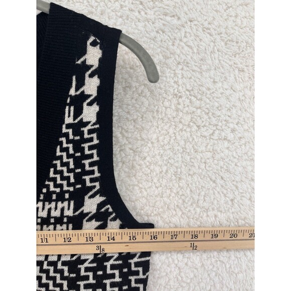 Express Design Studio Sleeveless Sweater Wool Blend Size M 90's Y2K Black White - Picture 2 of 7